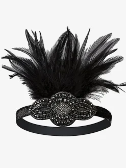 Flapper Feather Headband 1920s Vintage Costume Hair Accessories