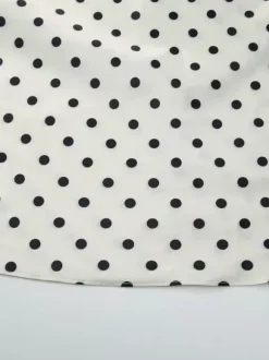 Flattering V Neck Cream Maxi Dress With Black Dots Ideal For Evenings