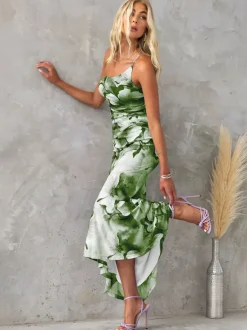Floral Print One-Shoulder Long Dress For Women 2026