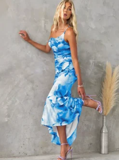 Floral Print One-Shoulder Long Dress For Women 2026