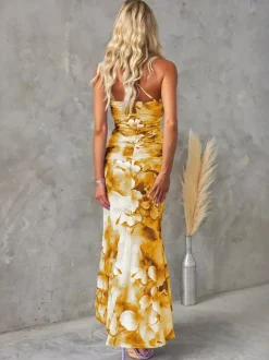 Floral Print One-Shoulder Long Dress For Women 2026