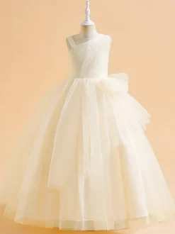 Flower Girl Dresses Green Christmas Tulle Sleeveless Designed Neckline Flower Girl Dresses