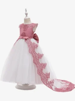 Flower Girl Dresses Champagne Lace Sleeveless Jewel Neck Flower Girl Dresses