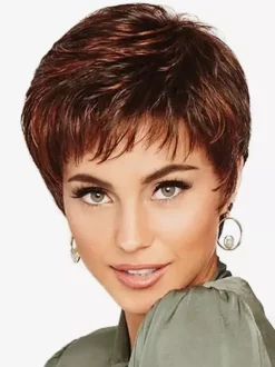 Fluffy Short Hair With Bangs Daily Synthetic Wig For Women 2026