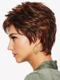 Fluffy Short Hair With Bangs Daily Synthetic Wig For Women 2026