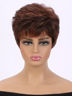 Fluffy Short Hair With Bangs Daily Synthetic Wig For Women 2026