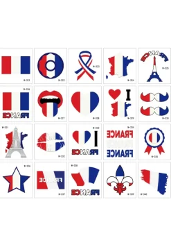 France Flag Tattoo Cute Waterproof Face Sticker