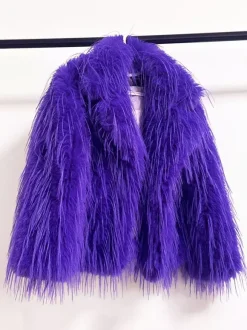 Fringed Faux Fur Coats Notched Lapel Eco-friendly Winter Jacket For Women 2026