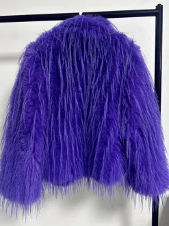 Fringed Faux Fur Coats Notched Lapel Eco-friendly Winter Jacket For Women 2026