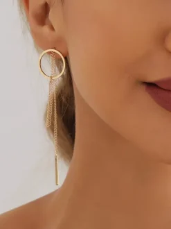 Geometric Hollow Round Long Tassel Earrings For Women 2026