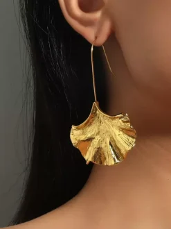 Ginkgo Leaf Alloy Earrings For Women 2026