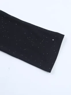 Glitter One Shoulder Maxi Dress For Women - Black Sparkly High Slit Slim Fit Gown - Spring Gala Prom Party Outfits 2026
