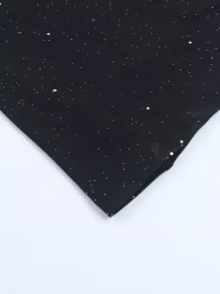 Glitter One Shoulder Maxi Dress For Women - Black Sparkly High Slit Slim Fit Gown - Spring Gala Prom Party Outfits 2026