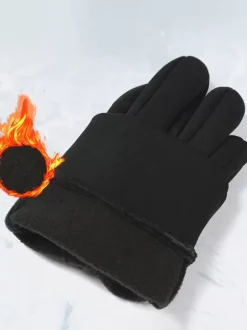 Gloves For Men Color Block Polyester