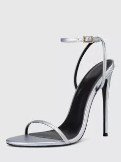 Gold High Heel Sandals Open Toe Stiletto Heel Party Shoes