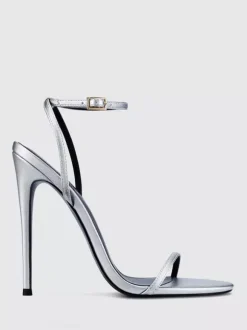 Gold High Heel Sandals Open Toe Stiletto Heel Party Shoes
