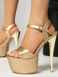 Gold Sexy Sandals Platform Open Toe High Heel Sandal Shoes