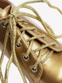 Gold High Heel Sandals Platform Open Toe Lace Up Sandal Shoes For Women