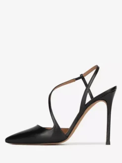 Gold High Heels Pointed Toe Strappy Slingback Party Shoes For Women