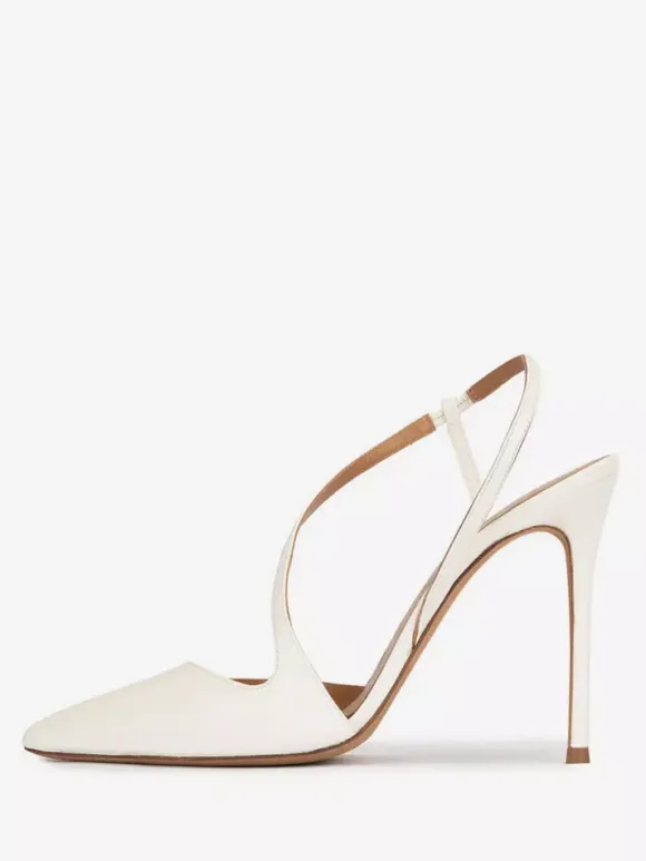 Gold High Heels Pointed Toe Strappy Slingback Party Shoes For Women