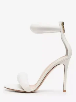 Gold High Heel Women Open Toe Metallic Ankle Strap Prom Sandals