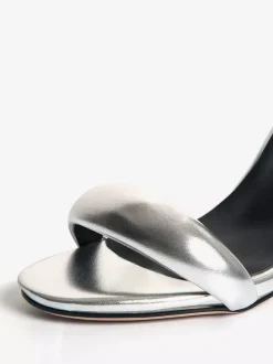 Gold High Heel Women Open Toe Metallic Ankle Strap Prom Sandals