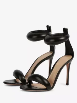 Gold High Heel Women Open Toe Metallic Ankle Strap Prom Sandals