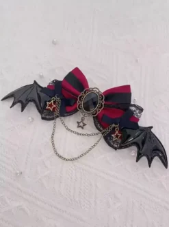 Gothic Lolita Accessories Burgundy Bows Lace Chains Headwear Miscellaneous