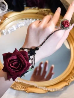 Gothic Lolita Accessories Black Rose Chains Polyester Accessory Miscellaneous