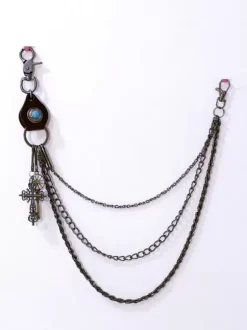 Gothic Lolita Accessories Black Grommets Chains Sash Miscellaneous