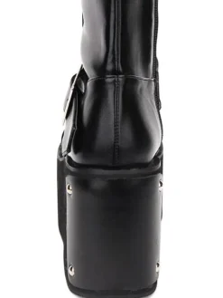 Gothic Lolita Boots Buckle Rivet Platform Black Lolita Footwear