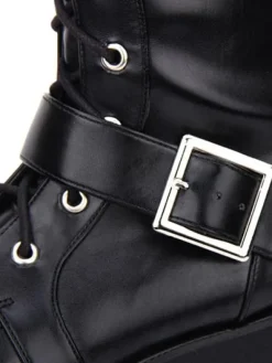 Gothic Lolita Boots Buckle Rivet Platform Black Lolita Footwear