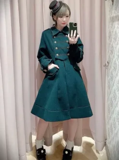 Gothic Lolita Coats Dark Green Coat Overcoat Polyester Winter Lolita Outwears