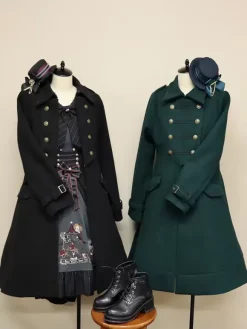 Gothic Lolita Coats Dark Green Coat Overcoat Polyester Winter Lolita Outwears