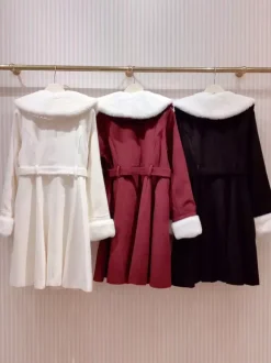 Gothic Lolita Coats Ecru White Coat Bows Ruffles Overcoat Polyester Winter Lolita Outwears
