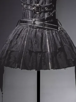 Gothic Lolita Dress Dark Elegant JSK Dress With Lace And Ruffles Cosplay Outfit