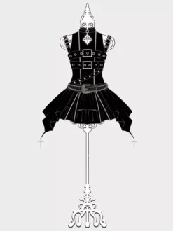 Gothic Lolita Dress Dark Elegant JSK Dress With Lace And Ruffles Cosplay Outfit
