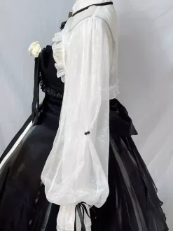 Gothic Lolita Dresses Bows Ruffles Black Black