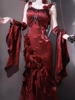 Gothic Lolita Dresses Bows Ruffles Red Red