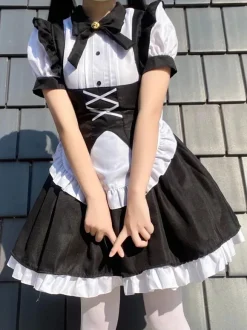 Gothic Lolita Dresses Ruffles Bows Black Black