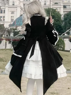 Gothic Lolita Dresses Ruffles Lace Up Black