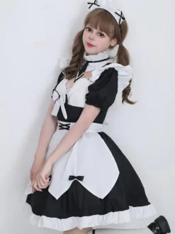 Gothic Lolita Dresses Ruffles Bows Black Black