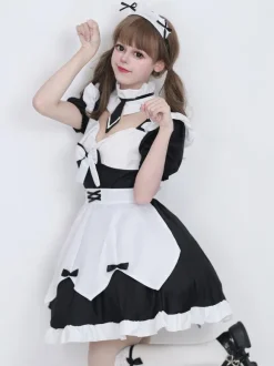 Gothic Lolita Dresses Ruffles Bows Black Black