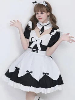Gothic Lolita Dresses Ruffles Bows Black Black