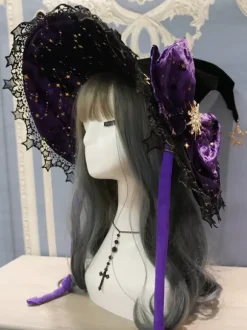 Gothic Lolita Hat Pink Bows Ruffles Accessory Lace Polyester Lolita Accessories