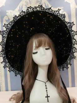 Gothic Lolita Hat Pink Bows Ruffles Accessory Lace Polyester Lolita Accessories
