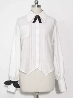 Gothic Lolita Ouji Fashion Bows Long Sleeves Blouse Shirt