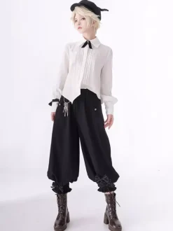 Gothic Lolita Ouji Fashion Bows Long Sleeves Blouse Shirt