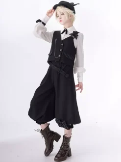 Gothic Lolita Ouji Fashion Bows Long Sleeves Blouse Shirt