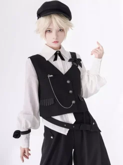 Gothic Lolita Ouji Fashion Bows Long Sleeves Blouse Shirt